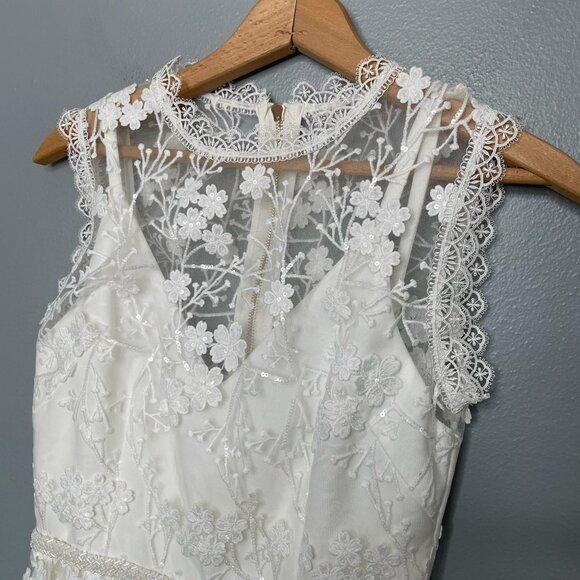 BRONX & BANCO White Poppy Bridal Midi Dress sz XS - Picture 7 of 11
